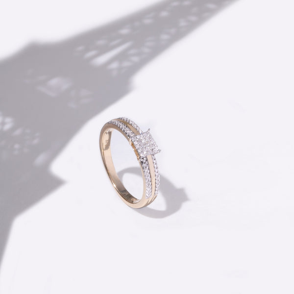 "Mon Bonheur" Diamond Ring 0.15/65 - 375/1000 Yellow Gold