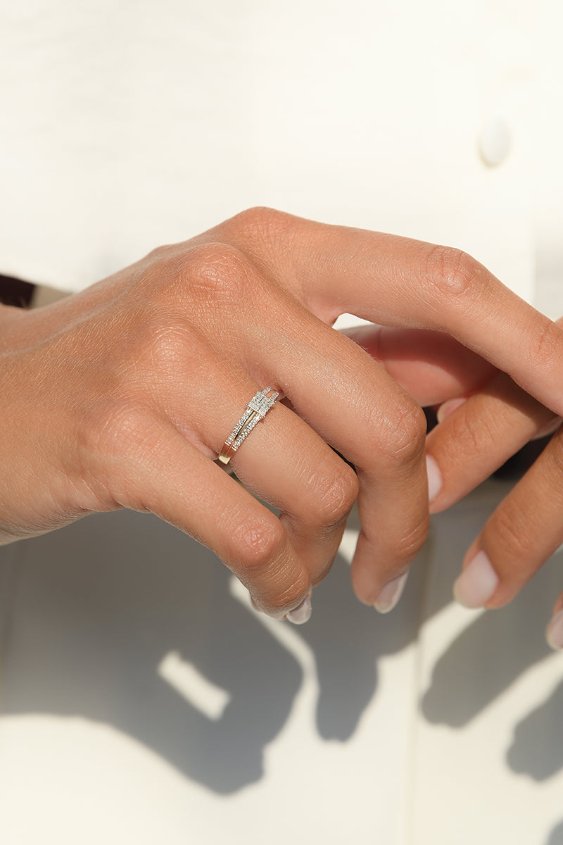 "My Happiness" Ring, Diamonds 0.15/65 - 375/1000 Yellow Gold