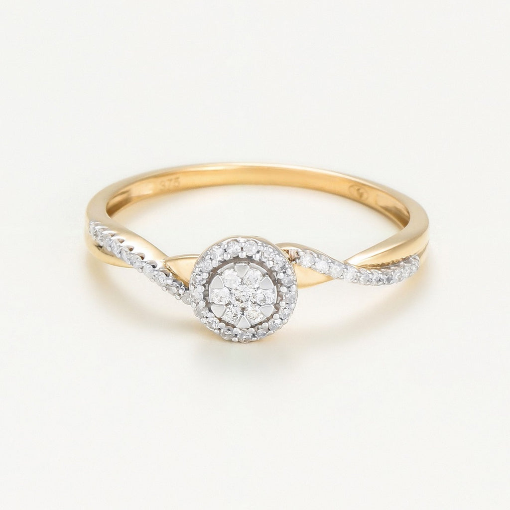 Bague "Mon Idéal" Diamants 0,21/44 - Or Jaune 375/1000