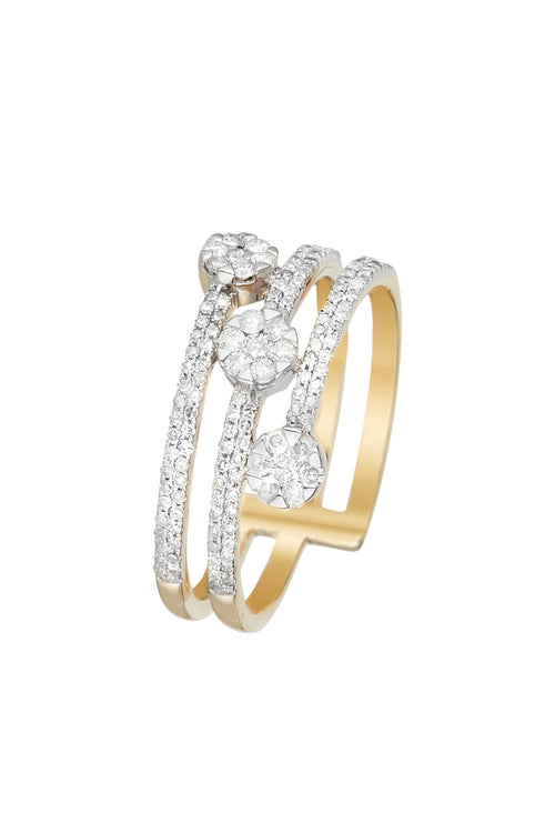 Bague "3 Millions De Baisers" Diamants 0,50/145 - Or Jaune 375/1000