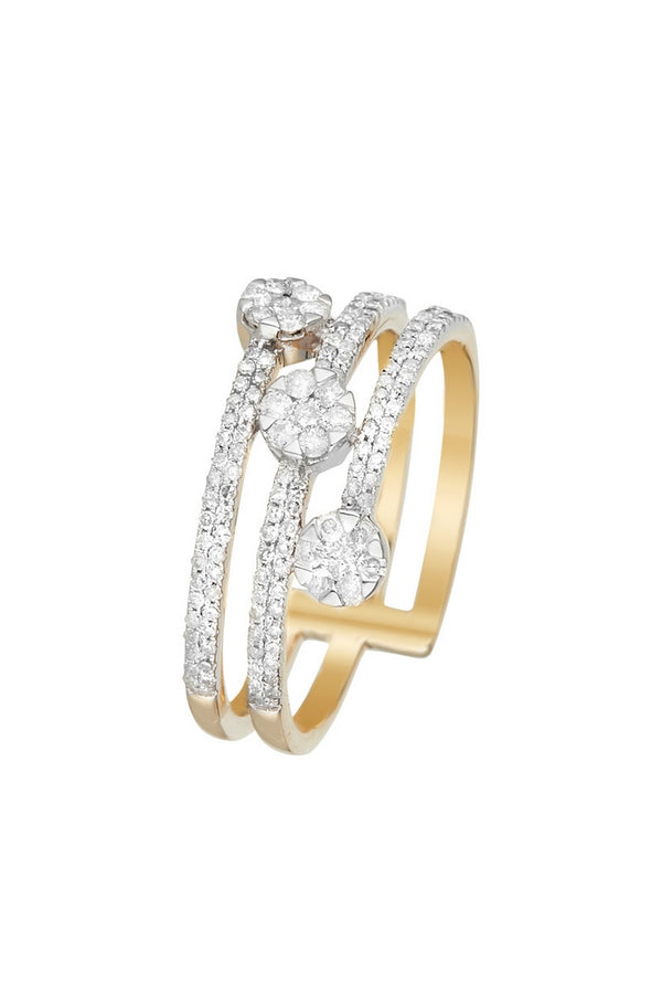Bague "3 Millions De Baisers" Diamants 0,50/145 - Or Jaune 375/1000