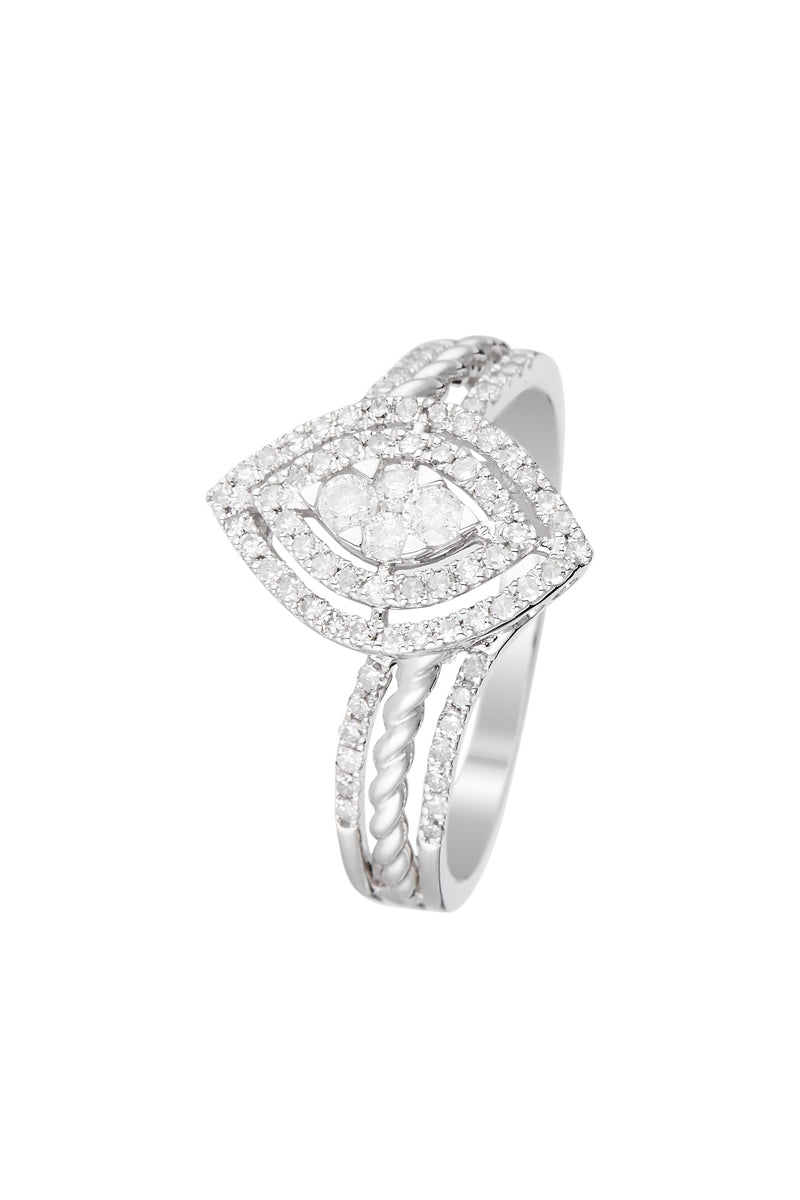 Bague "Amour Au Premier Regard" Diamants 0,38/80 - Or Blanc 375/1000