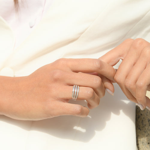 Bague "Il N'Y A Que Toi Qui Rime Avec Moi" Diamants 0,22/103 - Or Blanc 375/1000