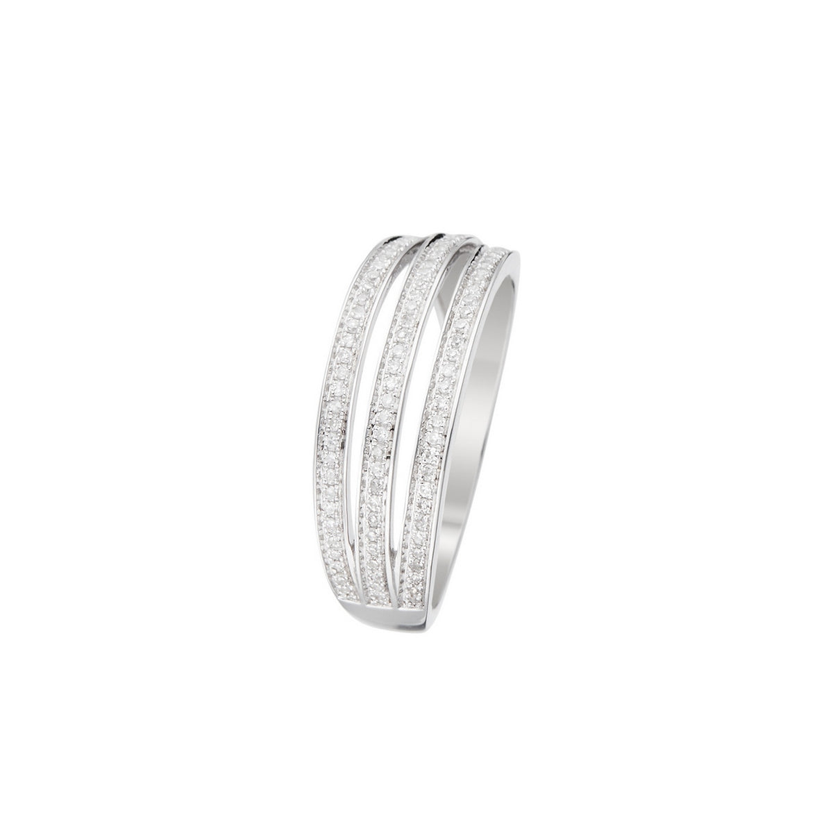 Bague "Il N'Y A Que Toi Qui Rime Avec Moi" D0,22/103 - Or Blanc 375/1000