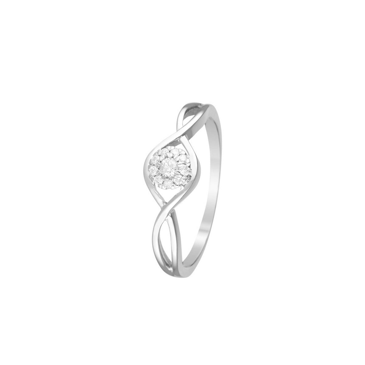 Anello "Tocco di magia" con diamanti 0,11/10 - Oro bianco 375/1000