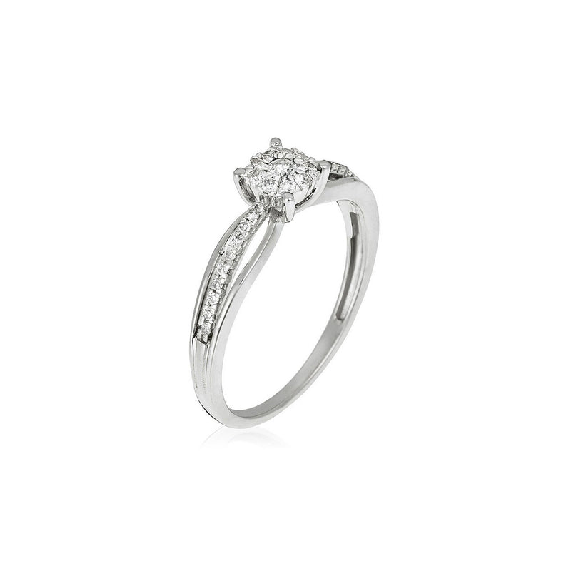 Bague "La Promise" Diamants 0,16/28 - Or Blanc 375/1000