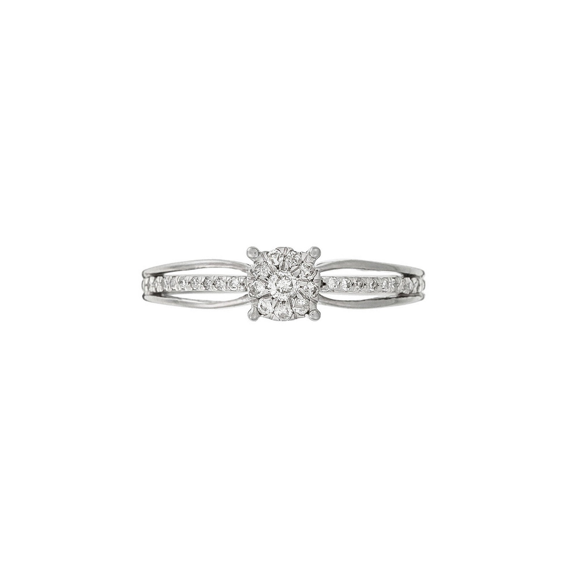 Bague "La Promise" Diamants 0,16/28 - Or Blanc 375/1000