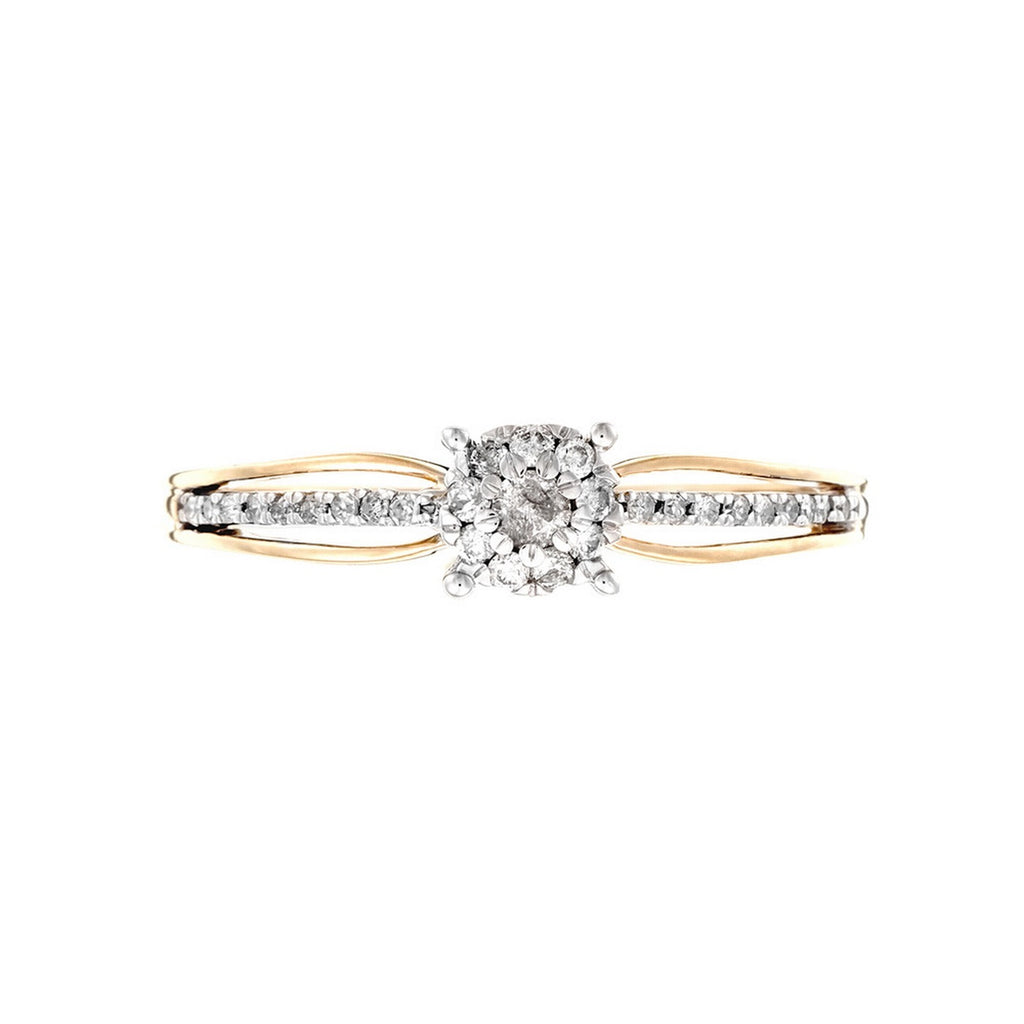 The Promise Ring, Diamonds 0.16/28 - 375/1000 Yellow Gold