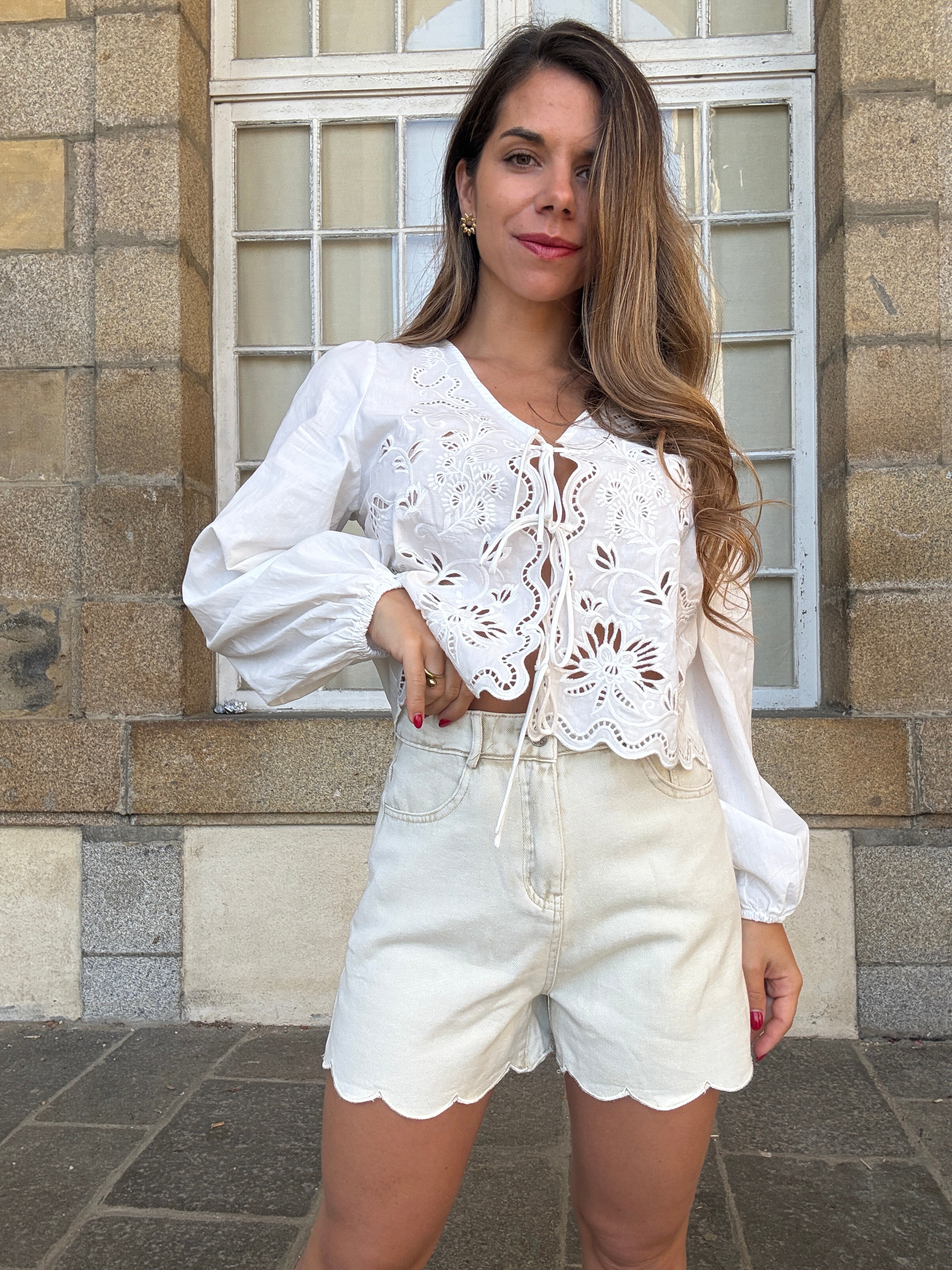 Short en jean Pippa beige