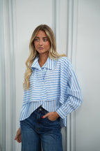 Kalli Asymmetric Blouse - Blue