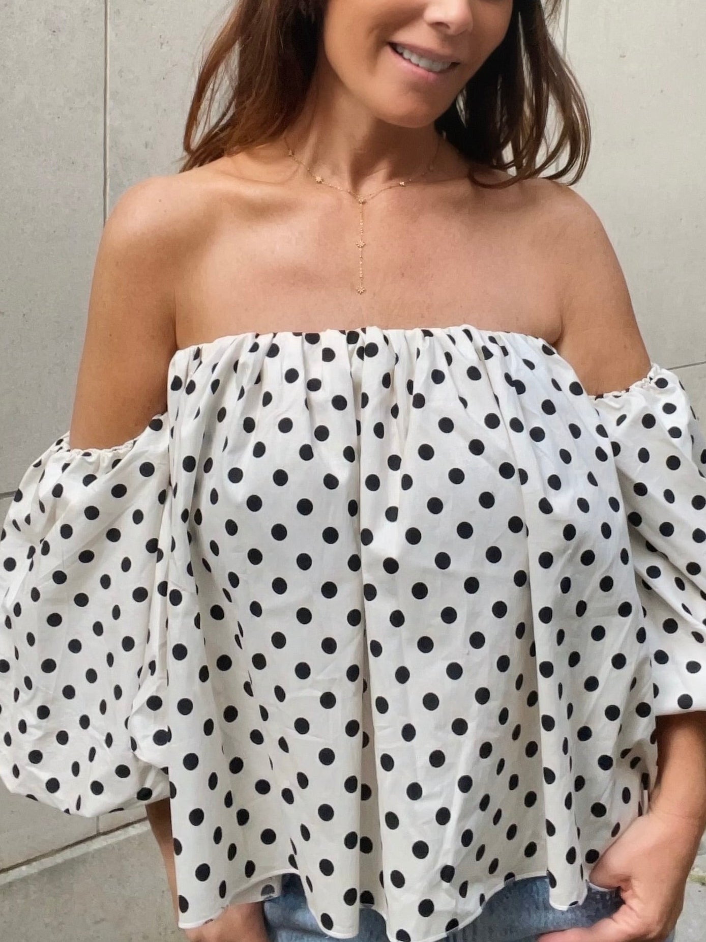 Top Carmen - Blanco/Negro
