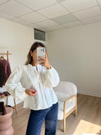 Colombe white embroidered blouse