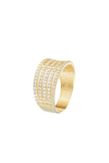 Bague "Multiples" Or Jaune 375/1000  Et Zirconium