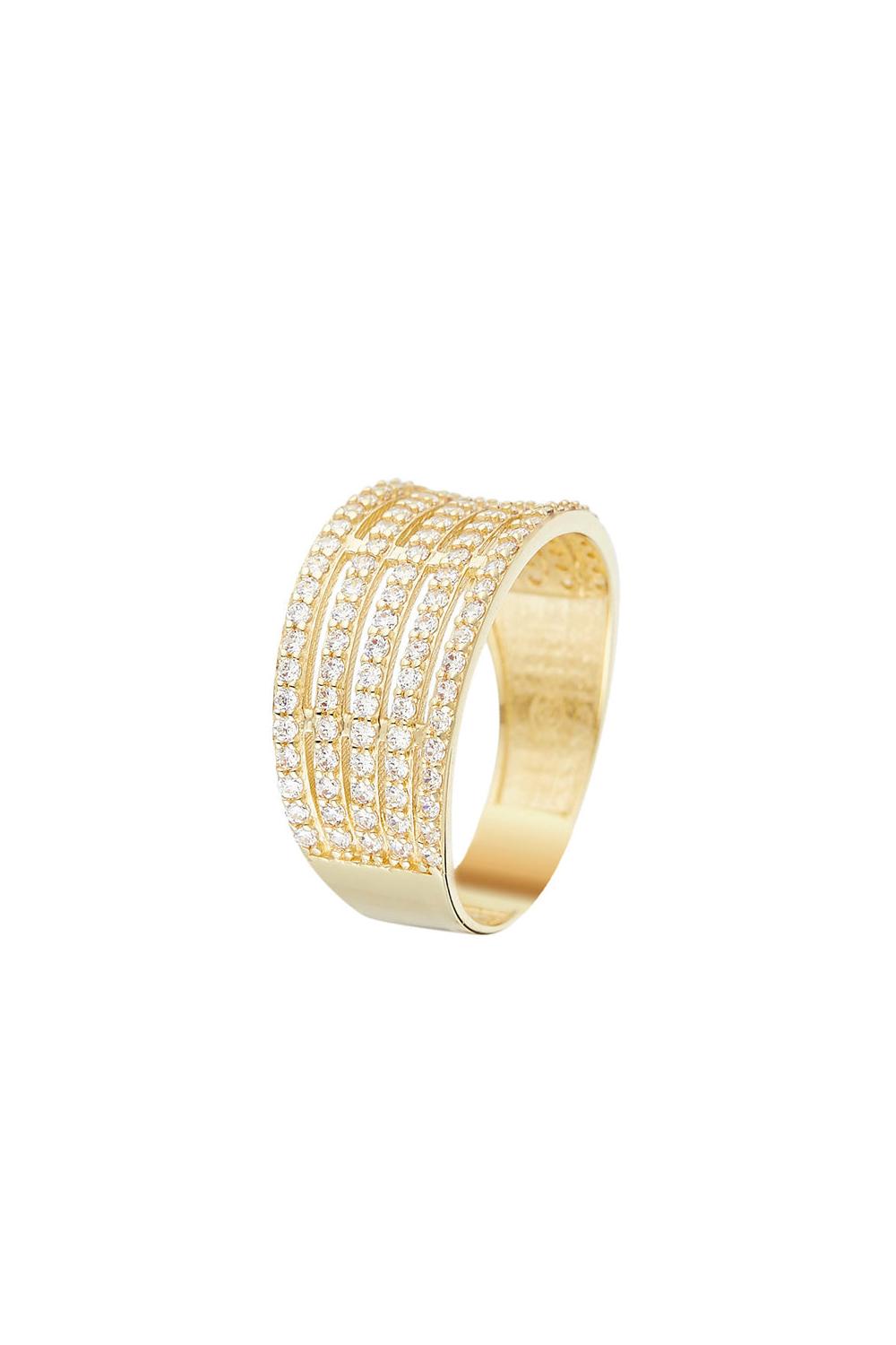 Bague "Multiples" Or Jaune 375/1000  Et Zirconium
