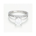 Bague "Majestueuse" Or Blanc 375/1000 Et Zirconium