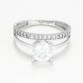 Bague "Majestueuse" Or Blanc 375/1000 Et Zirconium