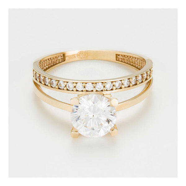 Ring "Majestueuse" gult guld 375/1000 och zirkonia