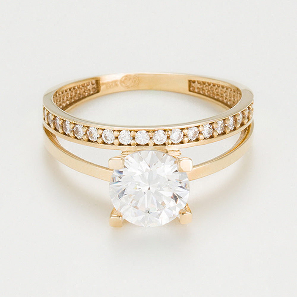 Anillo "Majestueuse" - Oro Amarillo 375/1000 y Circonio