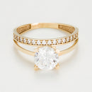 Bague "Majestueuse" - Or Jaune 375/1000 Et Zirconium