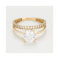 Bague "Majestueuse" Or Jaune 375/1000 Et Zirconium