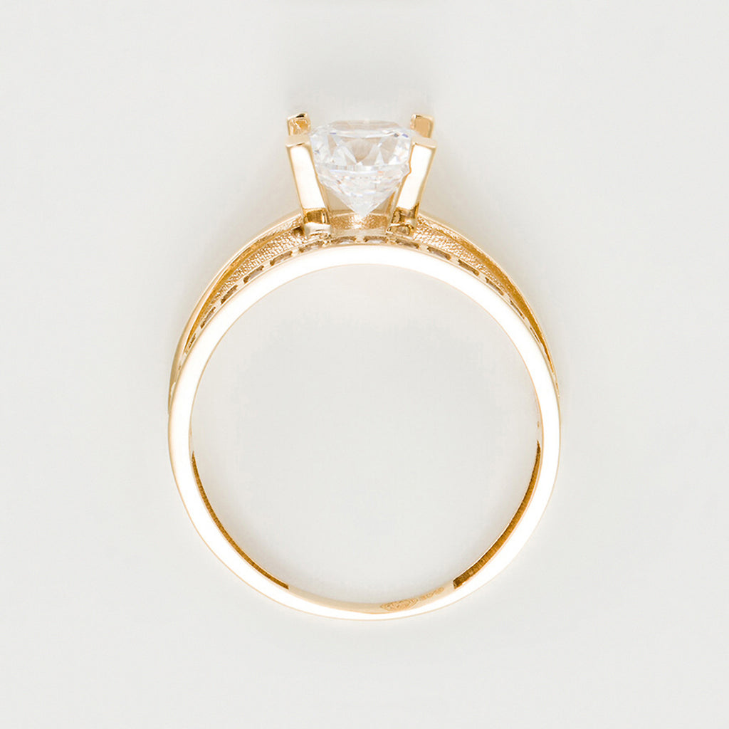 Anillo "Majestueuse" - Oro Amarillo 375/1000 y Circonio