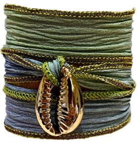 Bracelet De Cheville Coquillage Dore  - Vert
