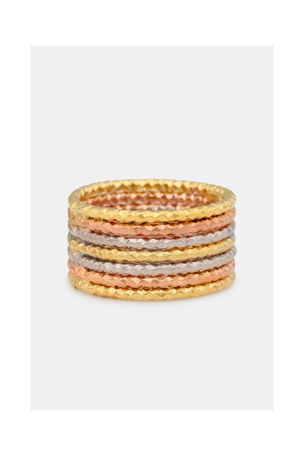 “Gabrielli” Ring Tricolor Gold 375/1000