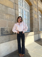 Blusa marrón rosa suave