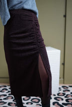Bronze Glitter Eva Midi Skirt