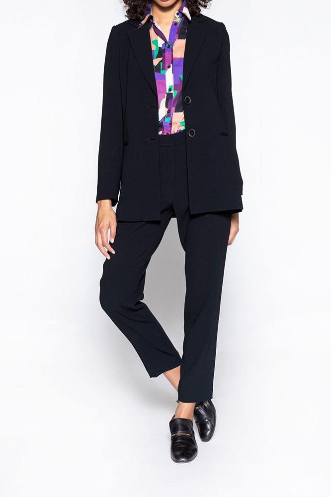 Blazer En Tissu Fluide Noir