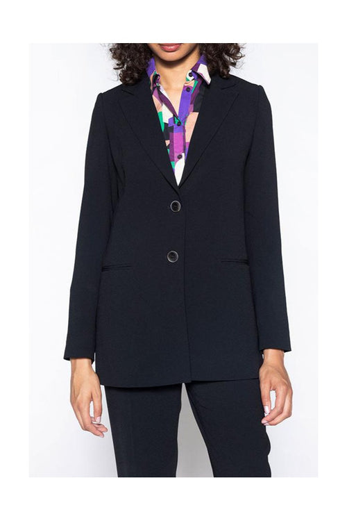 Blazer En Tissu Fluide Noir