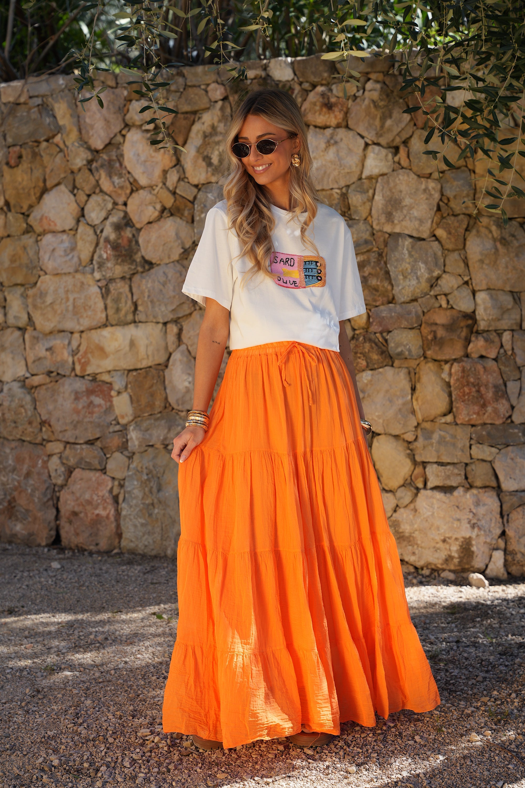 Jupe Longue Chloé - Orange