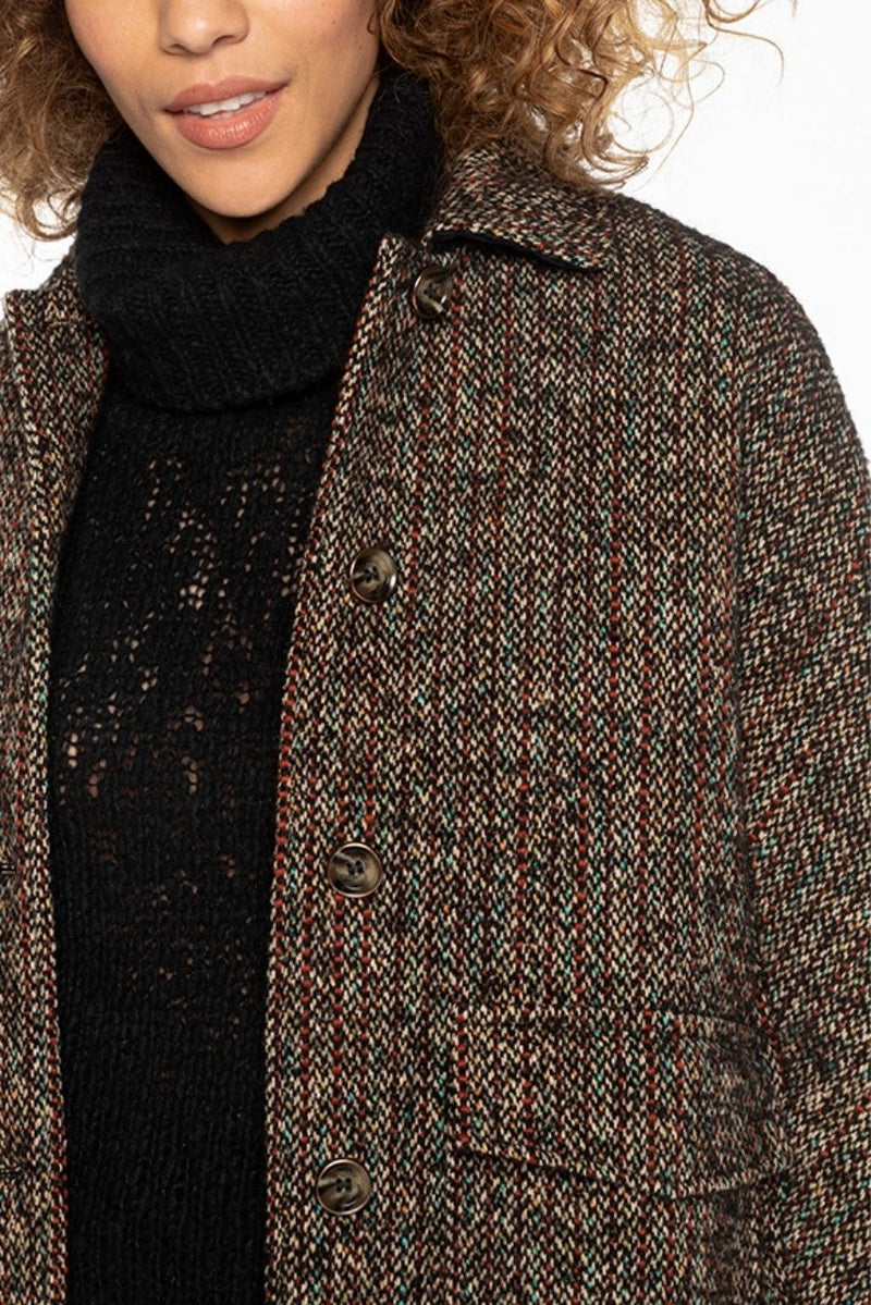 Veste Courte En Tweed Noir