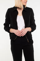 Blouson Noir En Tissu Fluide