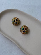 Vintage Earrings - Multicoloured Cabochons