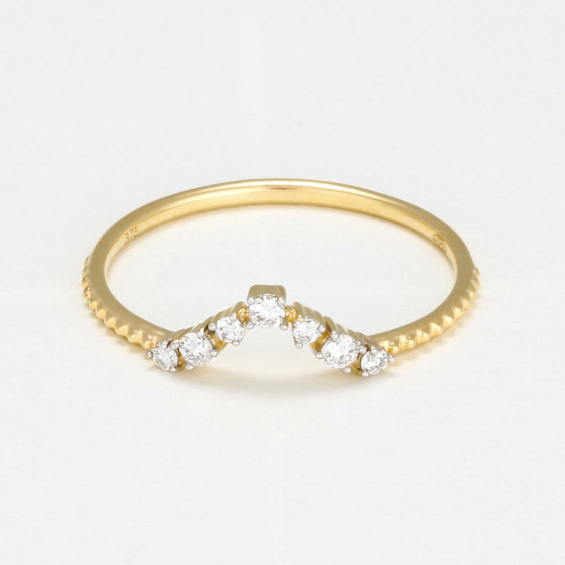 Anillo "Erica" D0,10/7 - Oro amarillo 375/1000