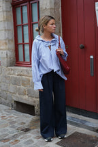 Madeleine Stripe Blouse Navy/White