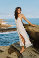 BEA LONG DRESS PALMA WHITE