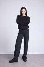 Pull Col Rond Cœurs Bubbles Cachemire Bea - Noir Rose Lurex - Femme