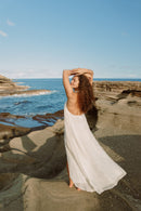 BEA LONG DRESS PALMA WHITE