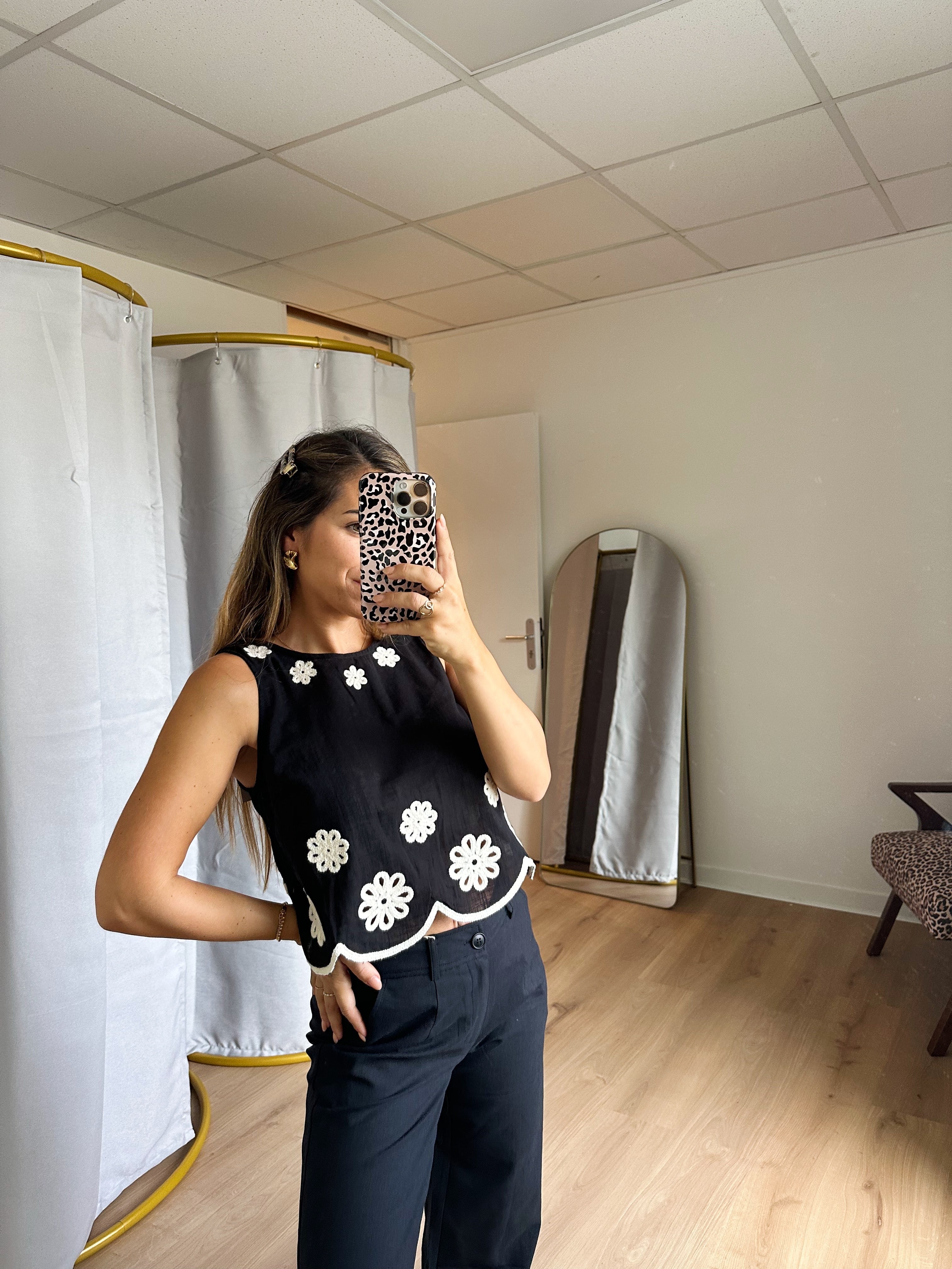 Persée Embroidered Crop Top