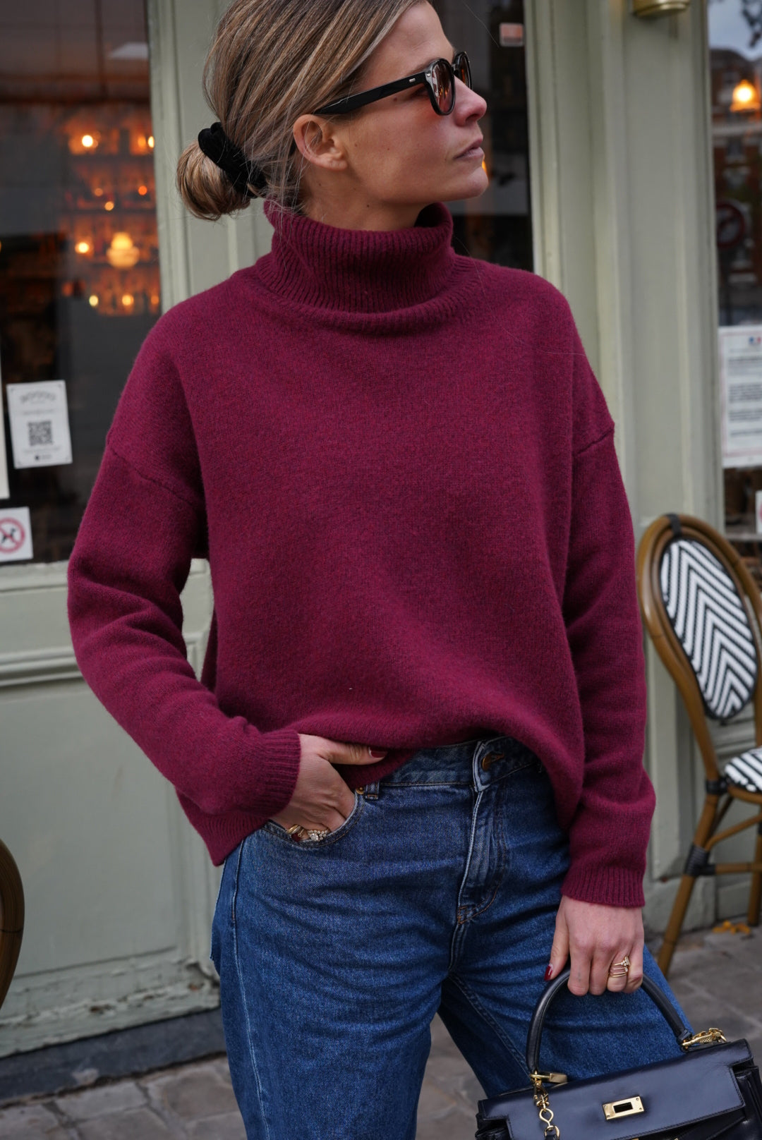 Timothée Turtleneck Sweater Burgundy