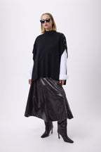 Poncho med knappar F Becky - Svart - Dam
