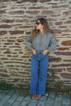 Clothilde black gingham blouse