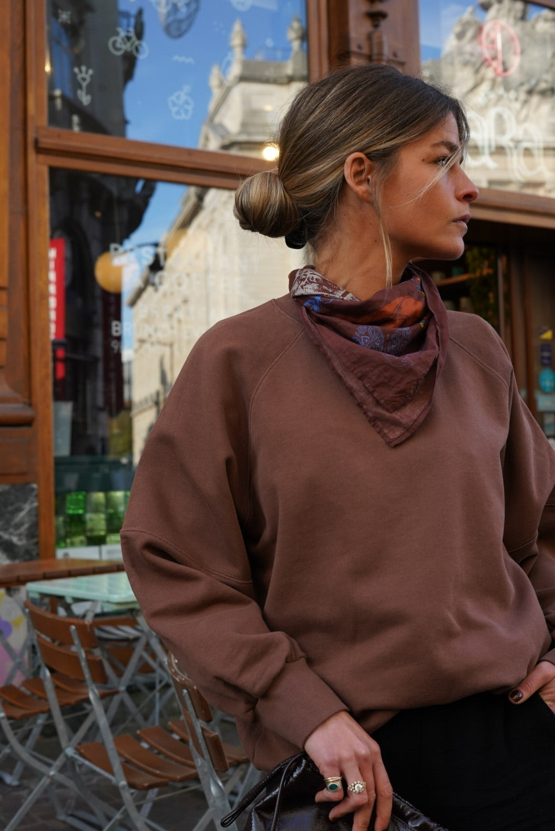 Georges Scarf Brown Pattern