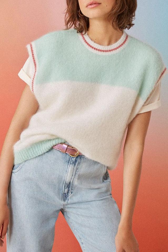 Pull Beki - Creme / Menthe Douce