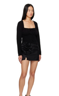 Top de mezcla de alpaca Bella - Negro