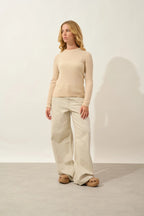 Round-Neck Jumper - Bella - Sand