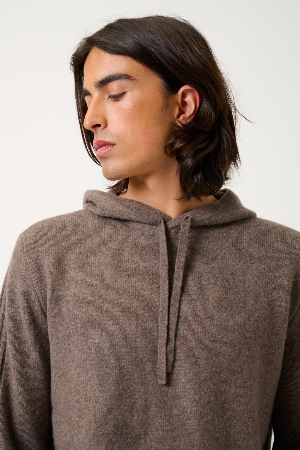 Pull Capuche 4 Fils - Bendt - Taupe Chiné