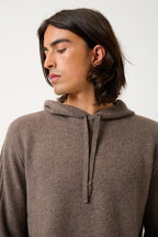 Pull Capuche 4 Fils - Bendt - Taupe Chiné